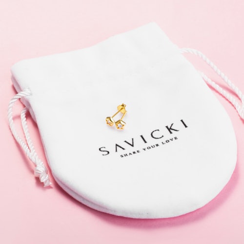 Kolczyki gwiazdki Savicki: srebrne pozłacane, cyrkonie